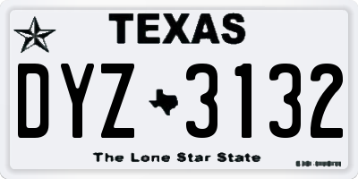 TX license plate DYZ3132