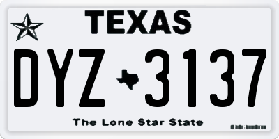 TX license plate DYZ3137