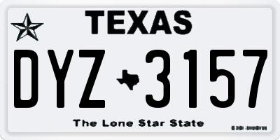 TX license plate DYZ3157