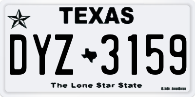 TX license plate DYZ3159