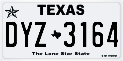 TX license plate DYZ3164