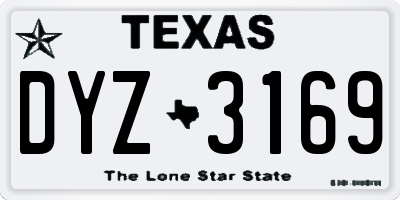 TX license plate DYZ3169