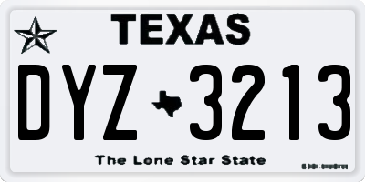 TX license plate DYZ3213
