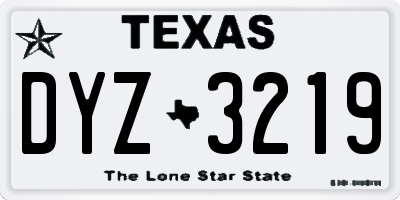 TX license plate DYZ3219