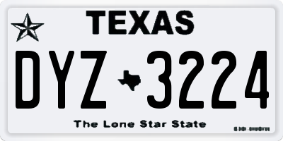 TX license plate DYZ3224