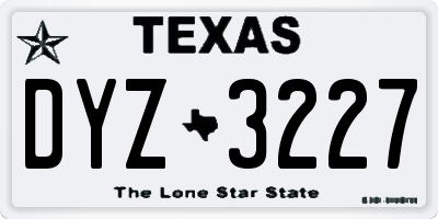 TX license plate DYZ3227