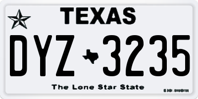 TX license plate DYZ3235