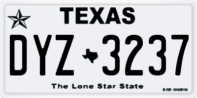 TX license plate DYZ3237