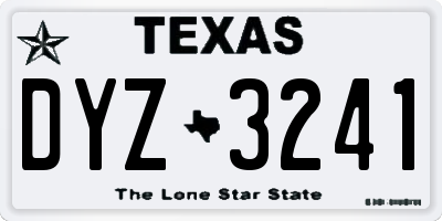 TX license plate DYZ3241