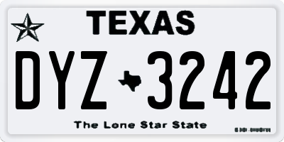 TX license plate DYZ3242