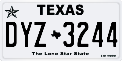 TX license plate DYZ3244