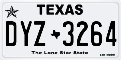 TX license plate DYZ3264