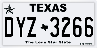 TX license plate DYZ3266
