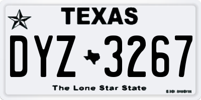 TX license plate DYZ3267
