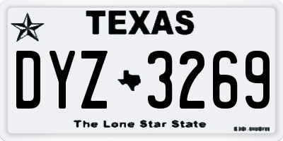 TX license plate DYZ3269
