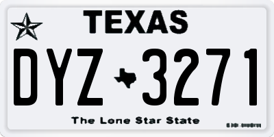 TX license plate DYZ3271