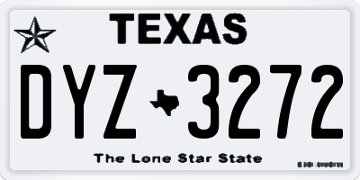 TX license plate DYZ3272