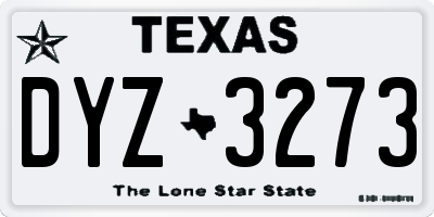 TX license plate DYZ3273