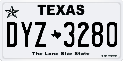 TX license plate DYZ3280