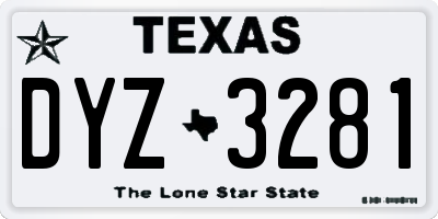 TX license plate DYZ3281