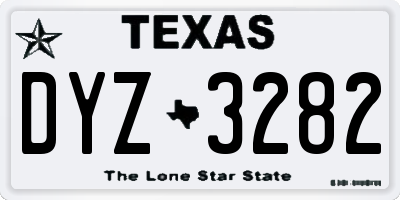 TX license plate DYZ3282