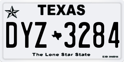 TX license plate DYZ3284