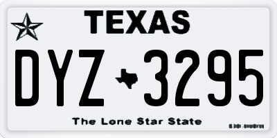 TX license plate DYZ3295