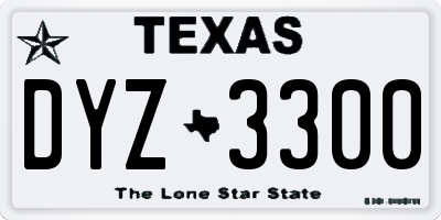 TX license plate DYZ3300