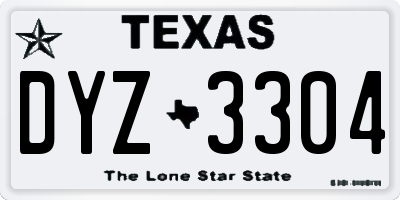 TX license plate DYZ3304