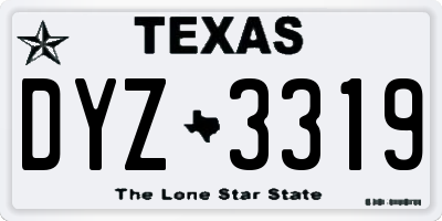 TX license plate DYZ3319