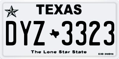TX license plate DYZ3323