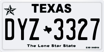 TX license plate DYZ3327