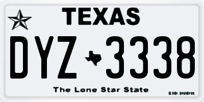 TX license plate DYZ3338