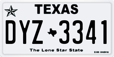 TX license plate DYZ3341