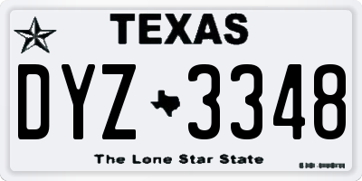 TX license plate DYZ3348