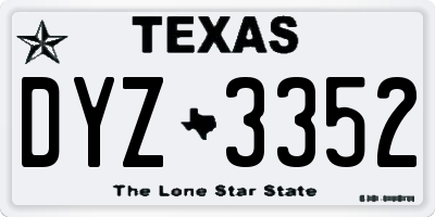 TX license plate DYZ3352