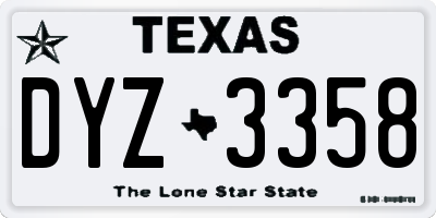TX license plate DYZ3358