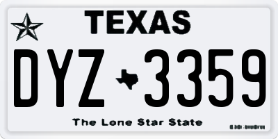 TX license plate DYZ3359