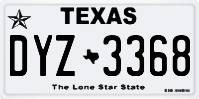 TX license plate DYZ3368