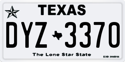 TX license plate DYZ3370