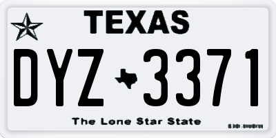 TX license plate DYZ3371