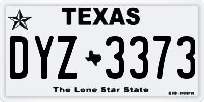 TX license plate DYZ3373