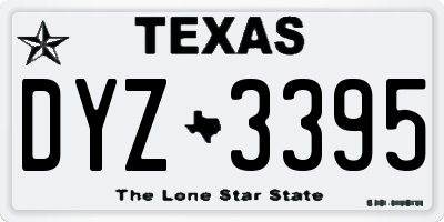 TX license plate DYZ3395