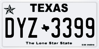 TX license plate DYZ3399
