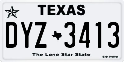 TX license plate DYZ3413