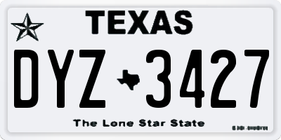 TX license plate DYZ3427