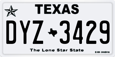 TX license plate DYZ3429