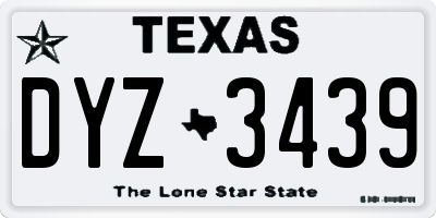 TX license plate DYZ3439