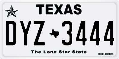 TX license plate DYZ3444
