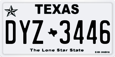 TX license plate DYZ3446